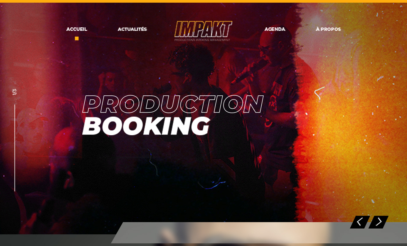 Screenshot site Screenshot site web Impakt production