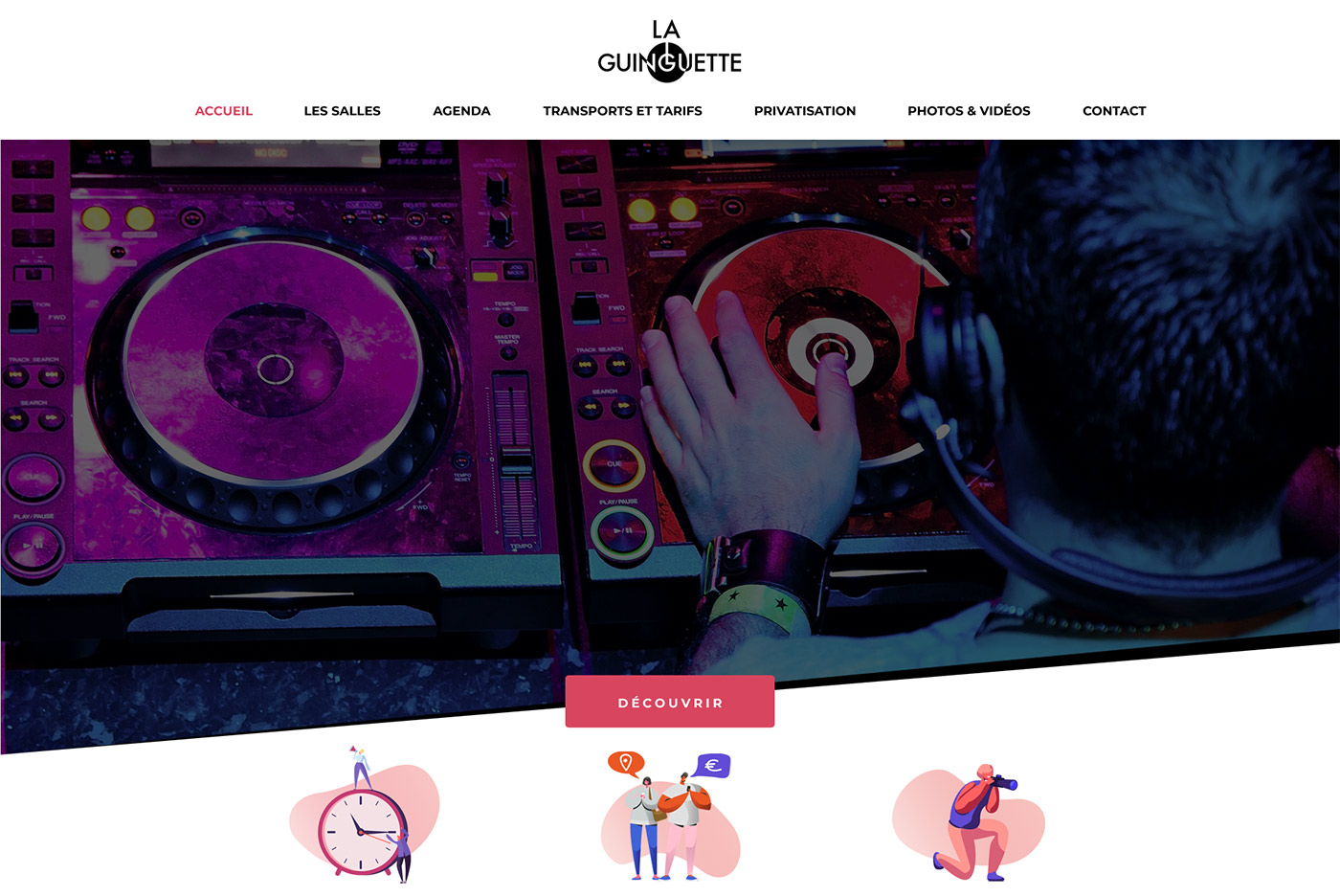 Screenshot site Screenshot site web club La guinguette discotheque 